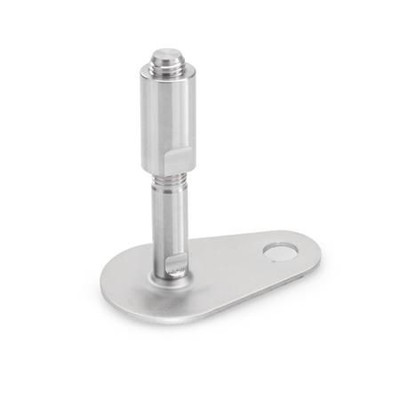 Ganter Norm® - 43-80-M20-134-D0-W Edelstahl-Stellfüße mit Befestigungslasche, Tropfenform