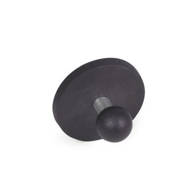 Ganter Norm® - 51.7-ND-22-A Haftmagnete mit Griffknopf / mit Schlüsselring, mit Gummiummantelung