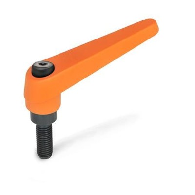 Ganter Norm® - 101-22-M10-80-OS Verstellbare Klemmhebel, Zink-Druckguss, Schraube Stahl