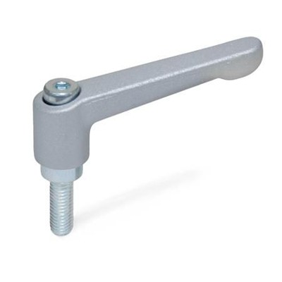 Ganter Norm® - 300.2-78-M10-80-SR Verstellbare Klemmhebel, Zink-Druckguss, Schraube Stahl verzinkt