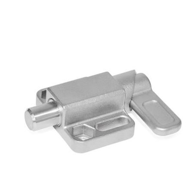 Ganter Norm® - 722.3-14-20-L-A4 Edelstahl-Federriegel mit Anschraubflansch, parallel zum Raststift