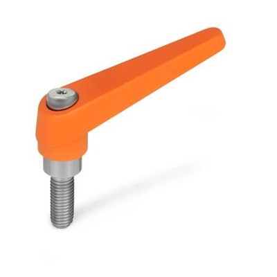 Ganter Norm® - 101.1-18-M8-16-OS Verstellbare Klemmhebel, Zink-Druckguss, Schraube Edelstahl