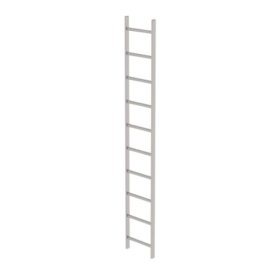 MUNK Günzburger Steigtechnik - Schachtleiter gebeizt 10Sp, B innen 400 außen 440mm, L 2800mm
