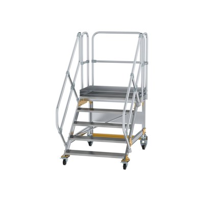 MUNK Günzburger Steigtechnik - Aluminium-Plattformtreppe fahrbar 45°, 1000mm breit, Stufenzahl 5