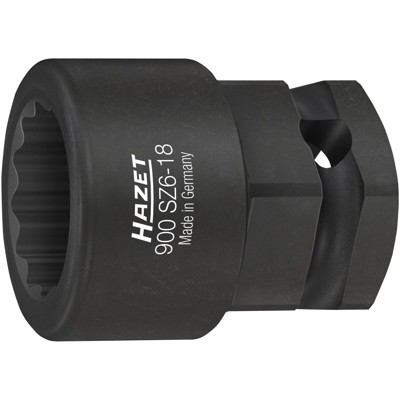 HAZET - HAZET Kurbelwellen Steckschlüsseleinsatz 900SZ6-18 ∙ Vierkant12,5 mm (1/2 Zoll), Außen-Sechskant 24 mm ∙ Außen Doppel-Sechskant-Tractionsprofil ∙ 18 m