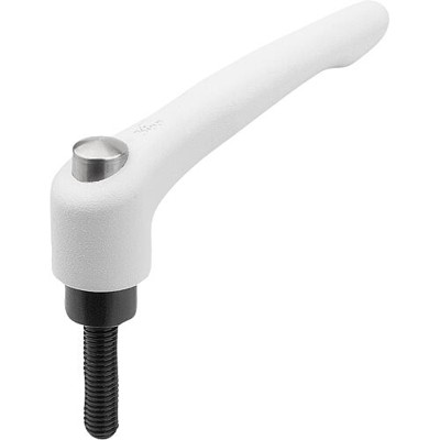 KIPP - KLEMMHEBEL MIT SCHUTZKAPPE GR.3 M08X25, ZINK GRAU RAL7035 STRUKTURMATT, KOMP:STAHL BRÜNIERT