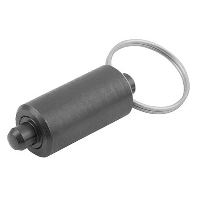 KIPP - ARRETIERBOLZEN OHNE BUND GR.3, D1=18, D=8, L=72, FORM:V MIT SCHLÜSSELRING OHNE RASTNUT, STAHL GEHÄRTET
