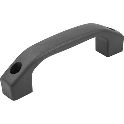 KIPP - BÜGELGRIFF, FORM:A MIT DURCHGEHENDER BOHRUNG, BIOPOLYMER SCHWARZGRAU RAL7021, A=120, D=7, L=146