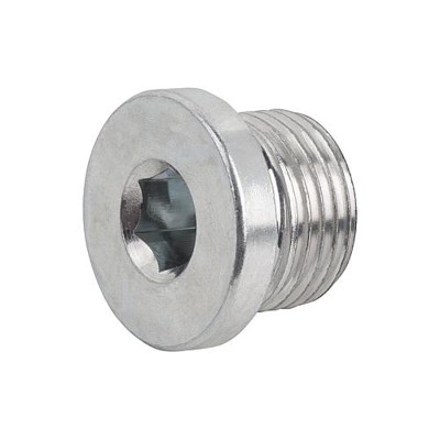 KIPP - VERSCHLUSSSCHRAUBE DIN908 OHNE ENTLÜFTUNG, M26X1,5, SW=12, FORM:A, STAHL VERZINKT