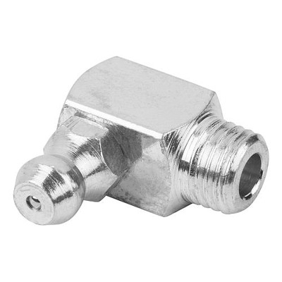 KIPP - KEGELSCHMIERNIPPEL DIN71412, FORM:E ABGEWINKELT 90° M. 4-KANT, R1/8, L=18, STAHL GEHÄRTET UND VERZINKT
