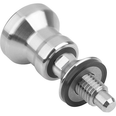 KIPP - ARRETIERBOLZEN HYGIENIC DESIGN GR.2 M12, D=8, FORM:A OHNE RASTNUT, EDELSTAHL 1.4404 UNGEHÄRTET,