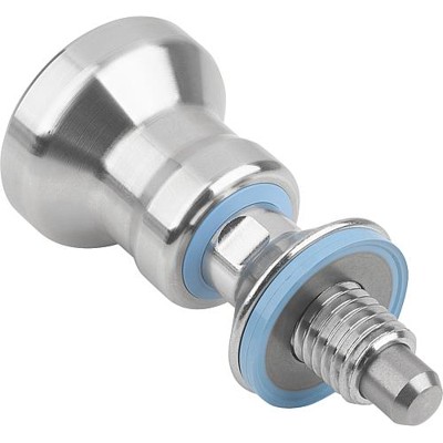 KIPP - ARRETIERBOLZEN HYGIENIC DESIGN GR.2 M12, D=8, FORM:A OHNE RASTNUT, EDELSTAHL 1.4404 UNGEHÄRTET,