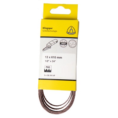 KLINGSPOR - CS 310 XF Bänder, 13 x 610 mm Korn 40 F4G, SB-verpackt im Reiter
