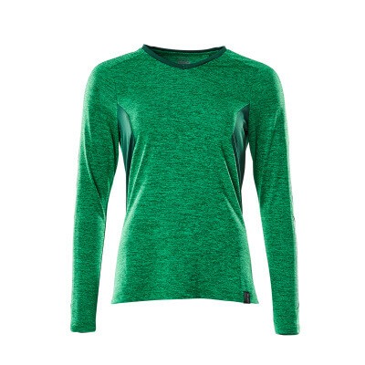 MASCOT® - T-Shirt ACCELERATE, Langarm Grasgrün meliert/Grün 18091-810-33303, Größe S ONE