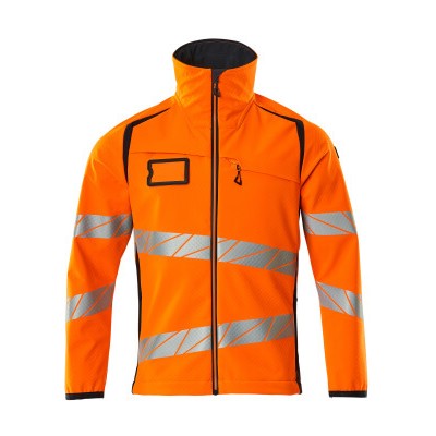 MASCOT® - Soft Shell Jacke ACCELERATE SAFE, hi-vis Orange/Schwarzblau, Größe M