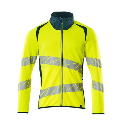 MASCOT® - Sweatshirt mit Reißverschluss - ACCELERATE SAFE - hi-vis Gelb/Dunkelpetroleum, Gr. 5XL