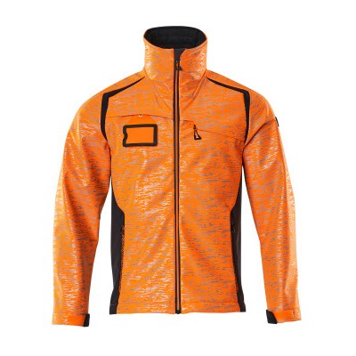 MASCOT® - Soft Shell Jacke ACCELERATE SAFE, hi-vis Orange/Schwarzblau, Größe XL