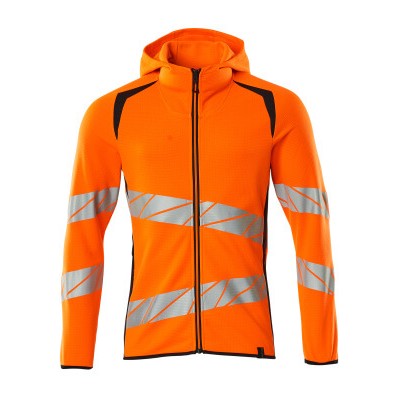 MASCOT® - Kapuzensweatshirt mit Reißverschluss - ACCELERATE SAFE - hi-vis Orange/Schwarzblau, Gr. S