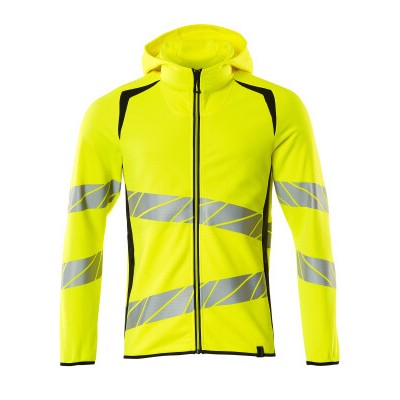 MASCOT® - Kapuzensweatshirt mit Reißverschluss - ACCELERATE SAFE - hi-vis Gelb/Schwarzblau, Gr. 4XL