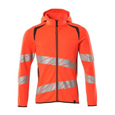 MASCOT® - Kapuzensweatshirt mit Reißverschluss - ACCELERATE SAFE - hi-vis Rot/Dunkelanthrazit, Gr. 2XL