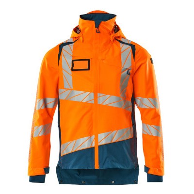 MASCOT® - Hard Shell Jacke ACCELERATE SAFE, hi-vis Orange/Dunkelpetroleum, Größe 2XL