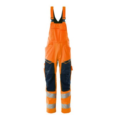 MASCOT® - Latzhose mit Knietaschen ACCELERATE SAFE, hi-vis Orange/Schwarzblau, Größe 82C46