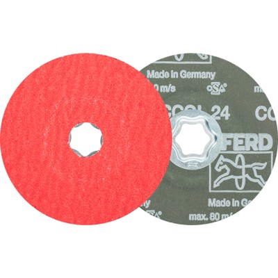 PFERD - COMBICLICK Keramikkorn Fiberscheibe Ø 115 mm CO-COOL24 für Edelstahl