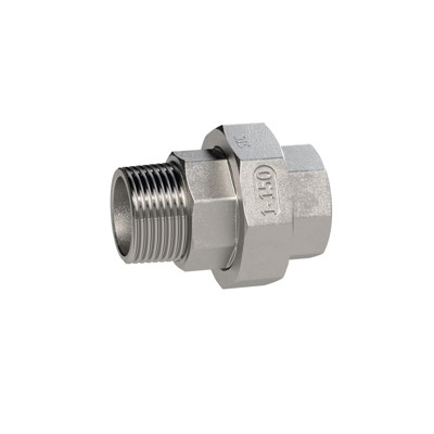 RIEGLER® - <p>lös. Doppelgew.nippel, flachdicht., Rp 1/2, I/A, SW38, ES 1.4408</p>