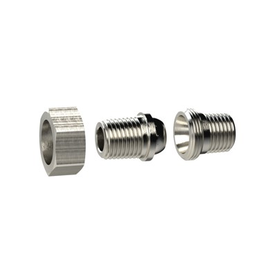 RIEGLER® - <p>Lösb. Doppelgew.nippel, kon. dichtend R 1/8 a., R 1/8 a. MS vern.</p>