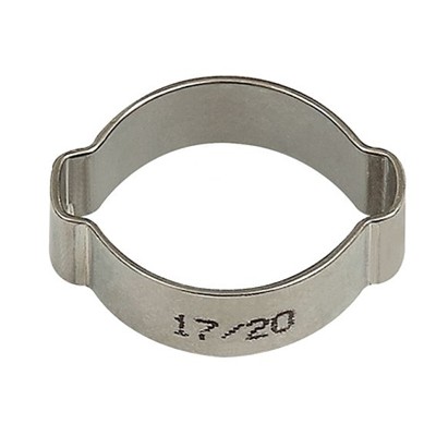 RIEGLER® - 2-Ohr-Schlauchklemme, Edelstahl (W4), Spannbereich 14-17mm, 7,0mm