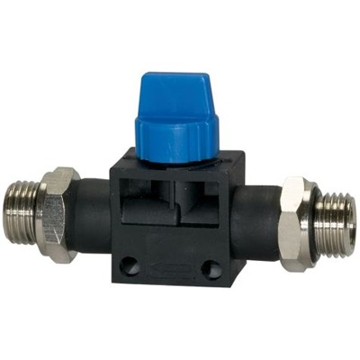 RIEGLER® - Absperrventil »Blaue Serie« G 3/8" A, G 3/8" A, Kunststoff/Messing vernickelt