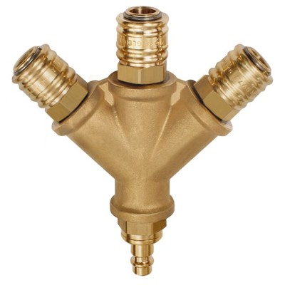 RIEGLER® - Verteiler, 3x Schnellverschlusskupplung NW 7,2, Nippel NW 7,2-7,8 G 3/8"