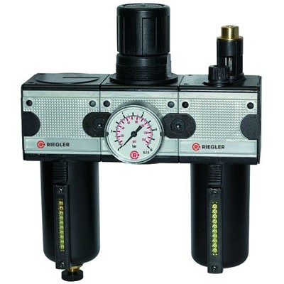 RIEGLER® - Wartungseinheit 3-teilig »multifix« mit Metallbehälter, BG 1, G 3/8"