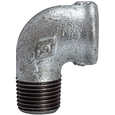 RIEGLER® - Winkel 92, 90°, I/A, Rp/R 1", Temperguss schwarz feuerverzinkt