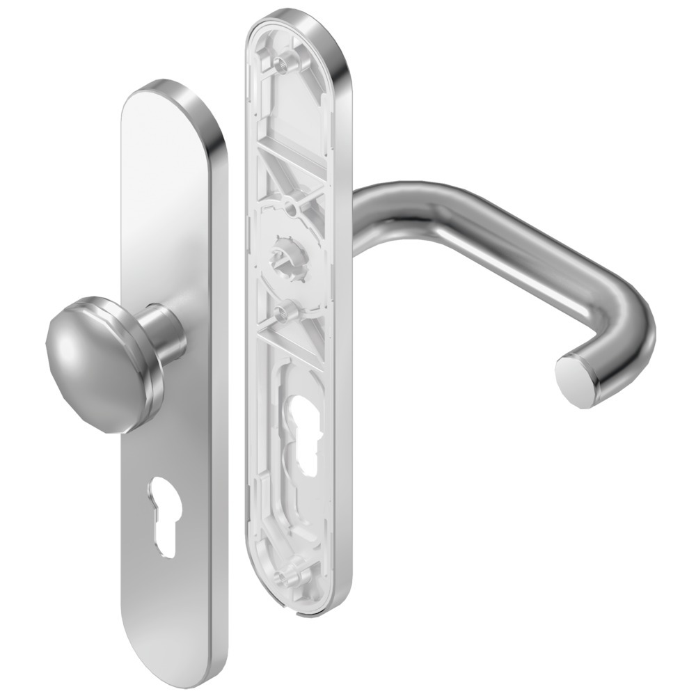 BKS Wechselgarnitur mit Langschild RONDO B-70220, oval, EV1-Optik