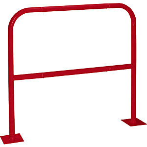 Schutzbügel, Stahl, Ø 42 mm, zum Aufdübeln, feuerrot RAL 3000, Breite 1000 mm.