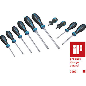 Schraubendrehersatz, 10-teilig, 3-Komponenten-Griff.