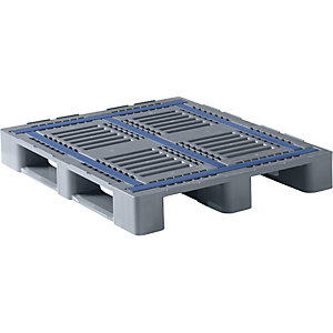 Schwerlastpalette, Hochdruck-Polyethylen, Breite 1000 mm, grau, ab 1 Stk.