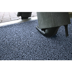 Schmutzfangmatte, schwer entflammbar, Breite 1200 mm, pro lfd. m, blau.