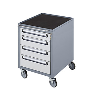 Schubladen-Fahrschrank, HxBxT 690 x 490 x 600 mm, Schubladen 1 x 90, 2 x 120, 1 x 150 mm.
