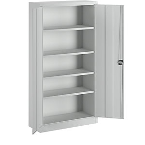Schwerlastschrank, Höhe 1950 mm, 4 Fachböden, grau.