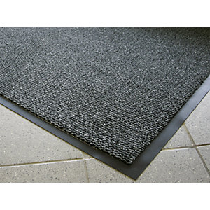 Schmutzfangmatte für innen, Flor aus Polypropylen, Breite 1200 mm, pro lfd. m, schwarz / metallic.