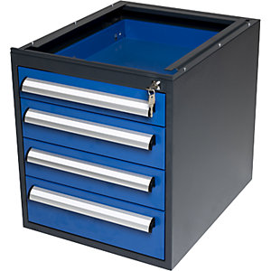 Schubladen-Hängeblock, für Arbeitstisch-System WT, 4 Schubladen (90/120/120/150 mm), Höhe 545 mm.