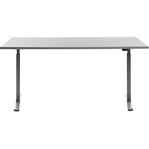Schreibtisch, elektrisch höhenverstellbar, gerade, BxT 1600 x 800 mm, lichtgrau/grau.
