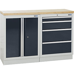 Schranksystem, 1 Schrank, 4 Schubladen, anthrazitgrau.