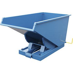 Schwerlast-Kippbehälter, Traglast 2500 kg, blau, Volumen 0,6 m³.