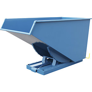Schwerlast-Kippbehälter, Traglast 2500 kg, blau, Volumen 1,6 m³.