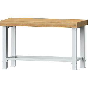 Schwerlast-Werkbank, Plattenbreite 1500 mm, ohne Unterbau, Plattenstärke 100 mm.