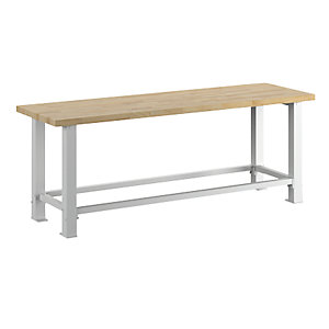 Schwerlast-Werkbank, Plattenbreite 2250 mm, ohne Unterbau, Plattenstärke 50 mm.