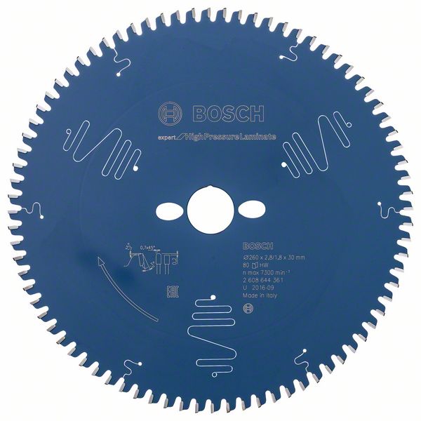 BOSCH Kreissägeblatt Expert for High Pressure Laminate, 260 x 30 x 2,8 mm, 80